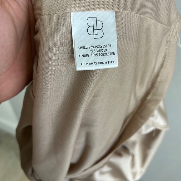 Baltic Born size M Tatiana velvet maxi dress one shoulder tan side slit - Picture 11 of 11